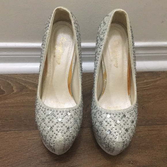 Silver Rhinestone Pumps - Picture 2 of 11